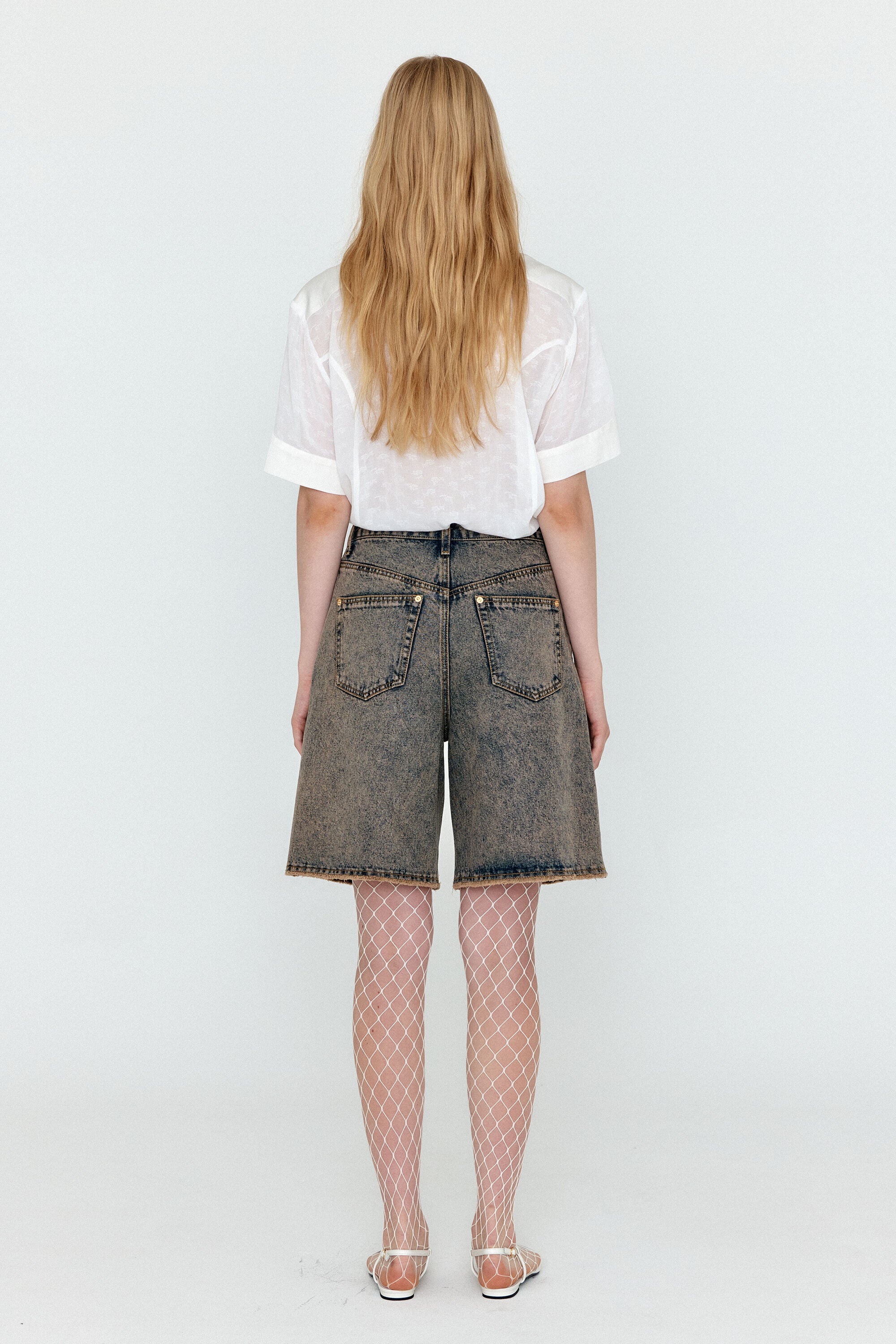 EENK EENK WECO Denim Biker Shorts - Khaki Blue