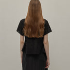 BEMUSE MANSION Grace shirring blouse - Black