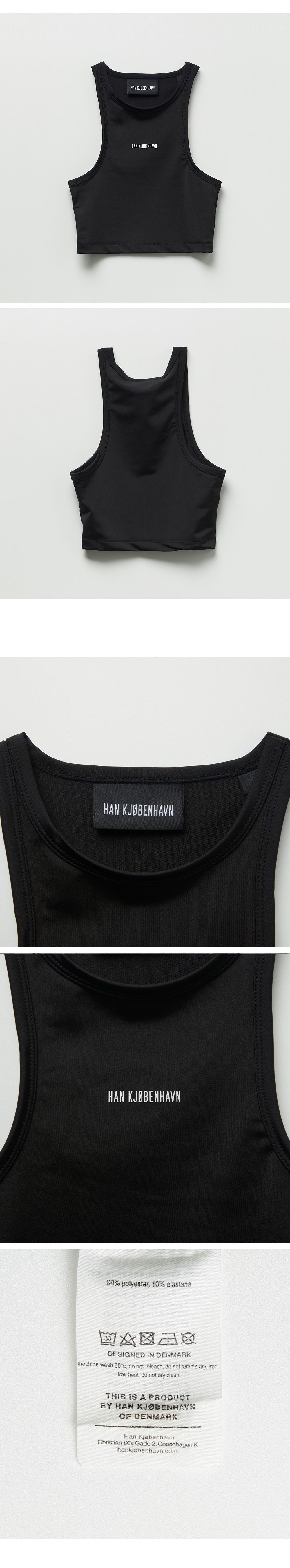HAN KJOBENHAVN HAN KJOBENHAVN T-Shirt Cropped Racer Top - Black