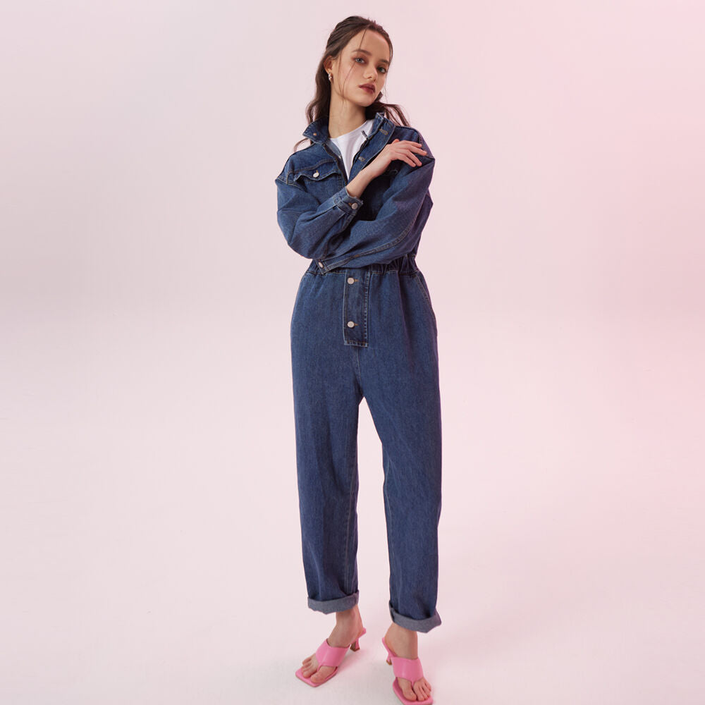 RENNESMIA DENIM JUMPSUIT INDIGO BLUE
