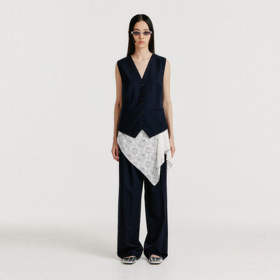 YEDIA Scarfed Pants - Navy