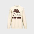 YCH ESCORT-PRINT SWEATSHIRT CREAM (F23TO910CR)