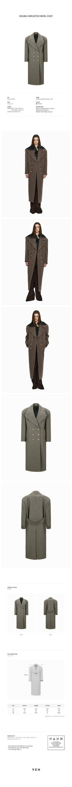 YCH DOUBLE-BREASTED WOOL COAT BROWN (W24CT1041BR)