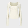YCH LONG SLEEVE BUSTIER TOP CREAM (W24TS11031CR)