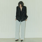 SALON DE SEOUL for women Ruffle Feminine Tie Blouse - Black