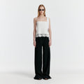 EENK YENIZ Lace-trim Pants - Black