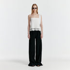 EENK YENIZ Lace-trim Pants - Black