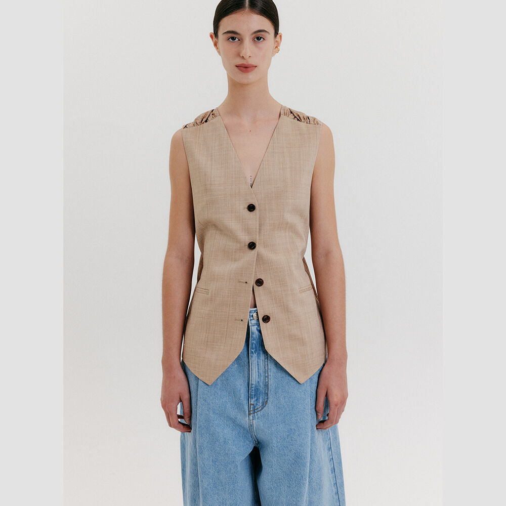 EENK Back Knotted Vest - Beige