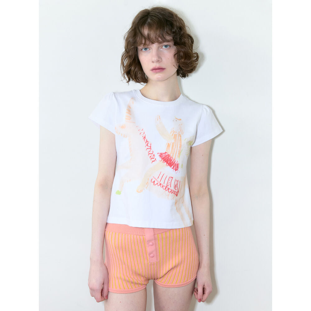 SINOON Big Unicorn Puff T-Shirt (Orange)