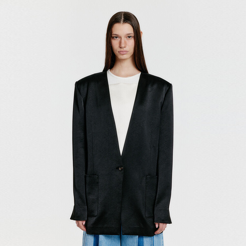 EENK YERIDA One-Button Jacket - Black/Ivory