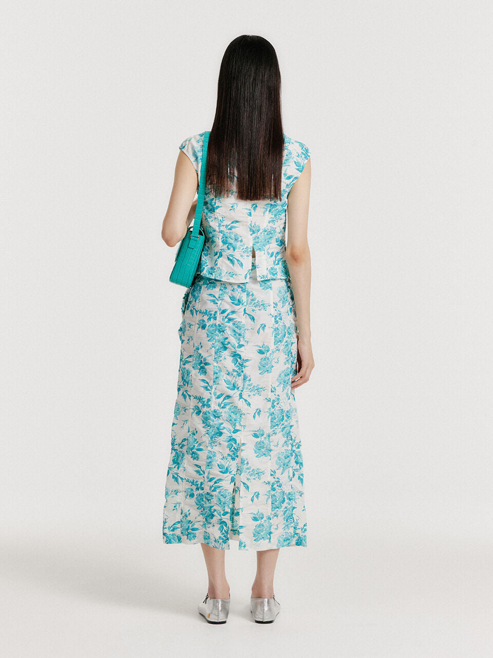 EENK YUNITA Floral Midi Skirt - Blue