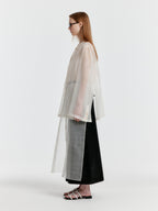 EENK YASMIN Round-neck Long Jacket - Ivory