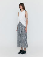 EENK EENK Pants Ankle-Length - Ivory/Navy Check