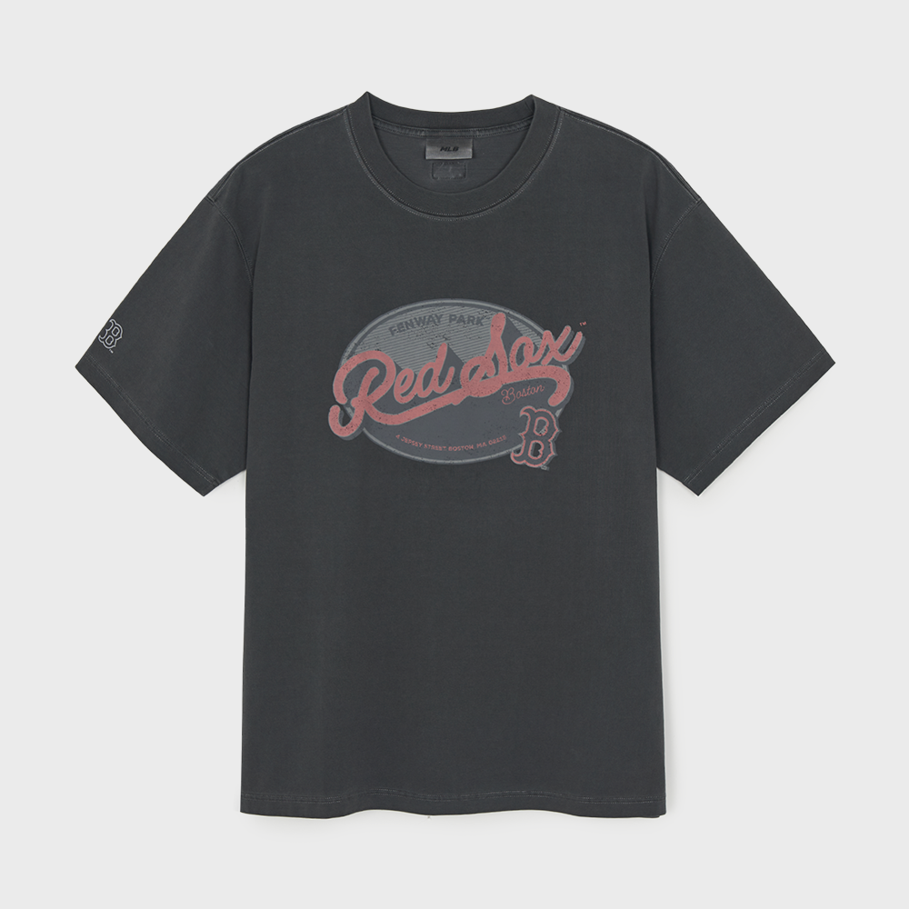 MLB [MLB] Vintage washed graphic short sleeve T-shirt BOS (D.Charcoal Gray)