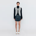 EENK WOCO Folded Front Denim Shorts - Grey