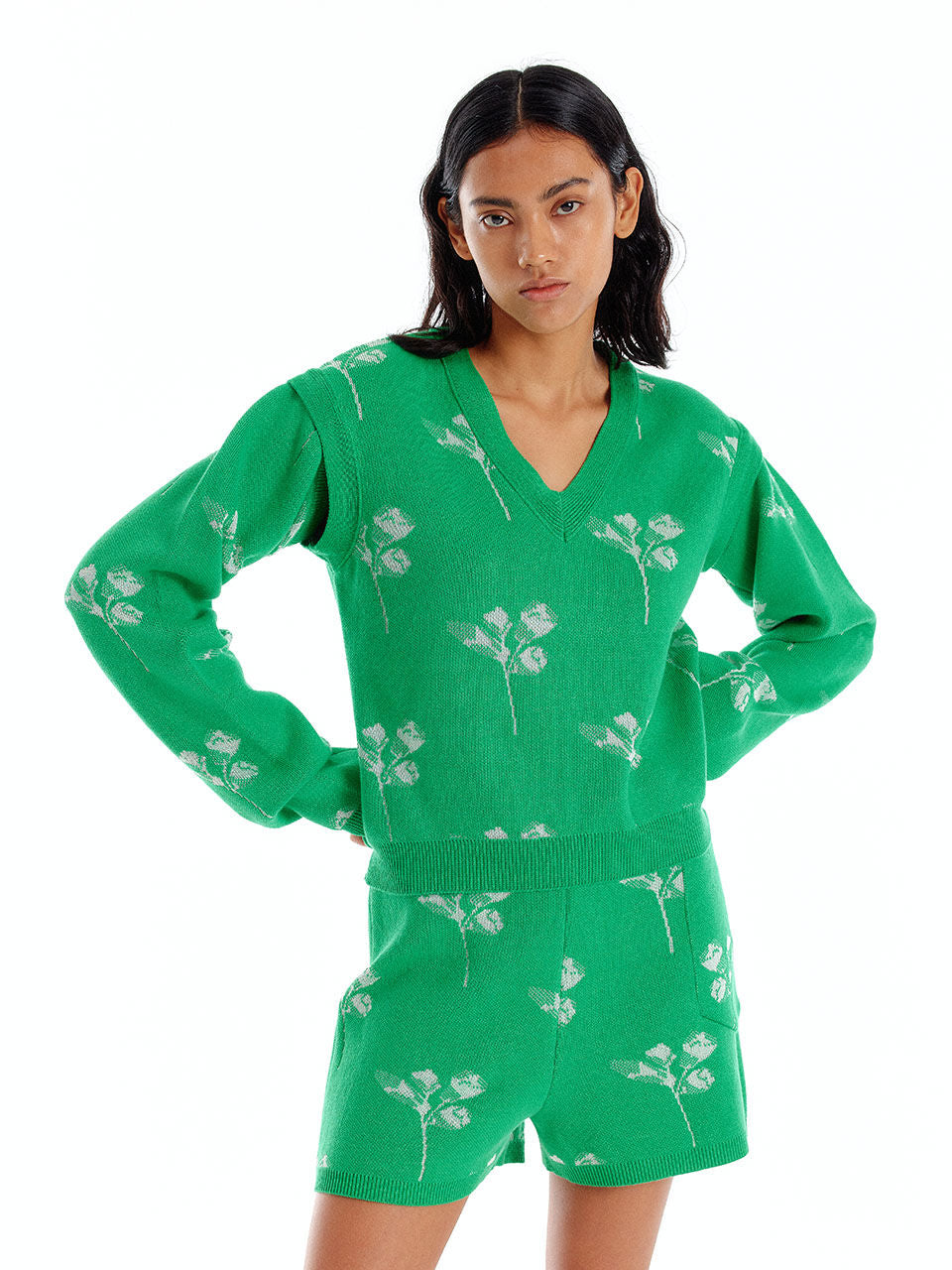 EENK EENK UENNA Jacquard Knit Vest Pullover - Green