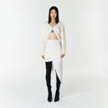 YCH CUT OUT CARDIGAN CREAM (F23KT801CR)