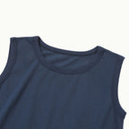 CHIQUITA 8th_Cotton basic sleeveless t-shirt navy 242606SNV (domestic production)