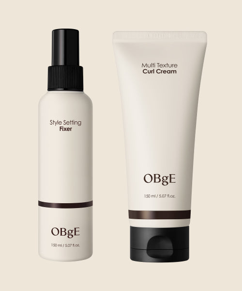 OBGE [Hair Styling Set] Multi-Texture Curl Cream + Style Setting Fixer