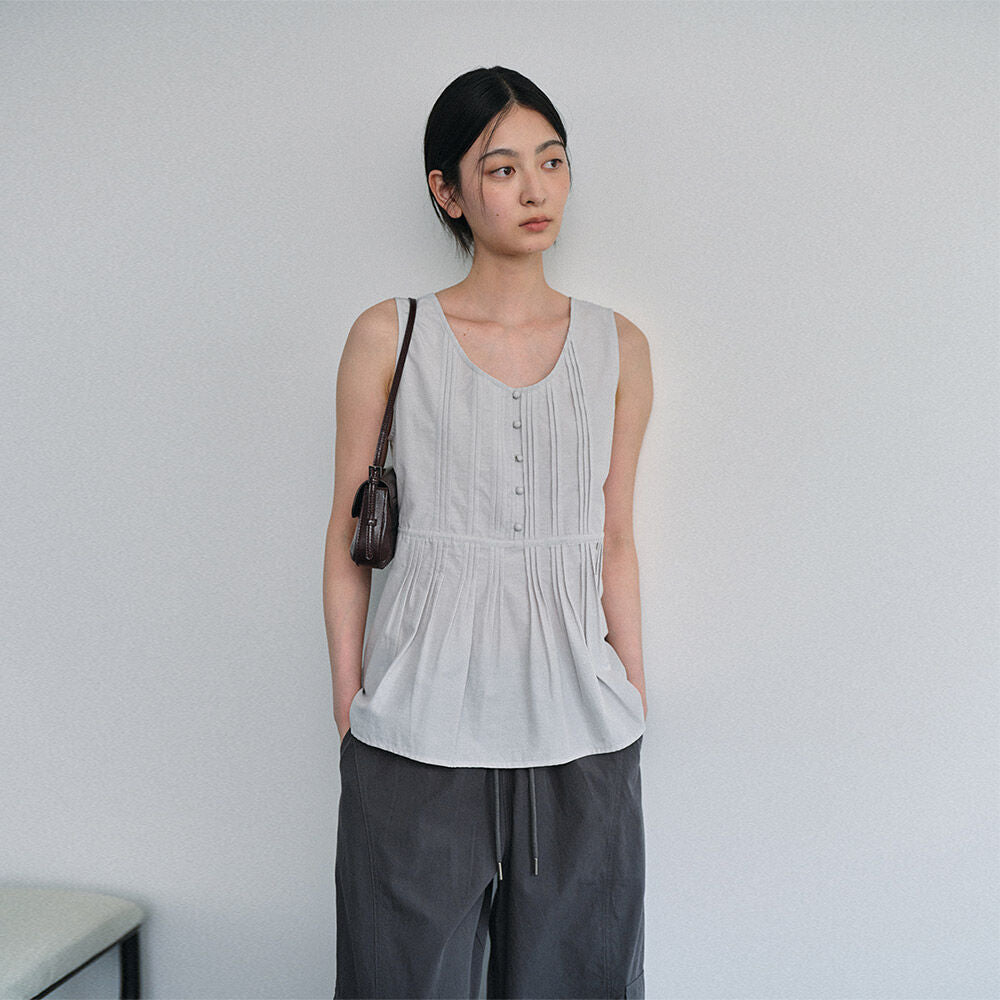 HUNCH Airy Flare Sleeveless Top (2color)