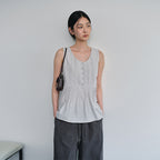 HUNCH Airy Flare Sleeveless Top (2color)