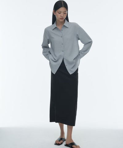 MUSINSA STANDARD WOMAN Women's Crinkle Long Skirt [Black]