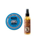 REUZEL Blue water-based hard pomade 95g + spray grooming tonic 100ml
