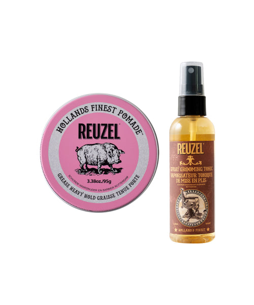 REUZEL Pink oily hard pomade 95g + spray grooming tonic 100ml
