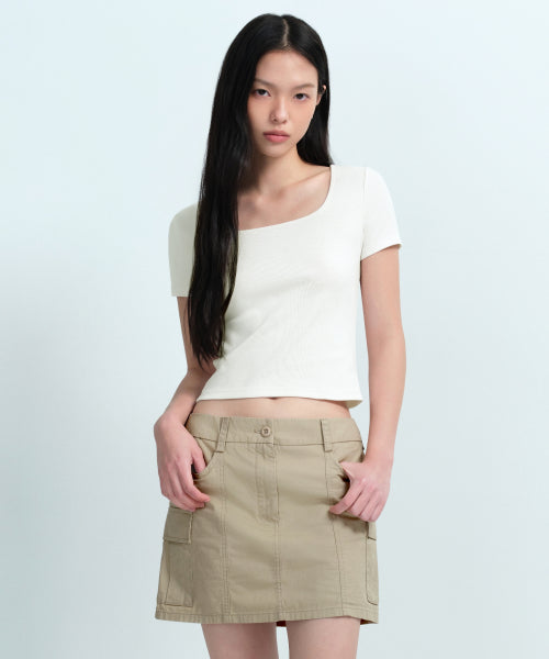 MUSINSA STANDARD WOMAN MUSINSA STANDARD WOMAN T-Shirt Slim Square Neck