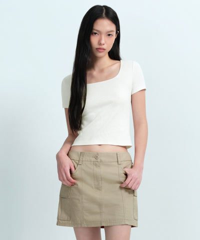 MUSINSA STANDARD WOMAN T-Shirt Slim Square Neck
