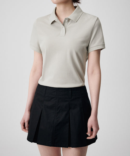 MUSINSA STANDARD WOMAN MUSINSA STANDARD WOMAN Pique Polo Shirt (Mushroom)