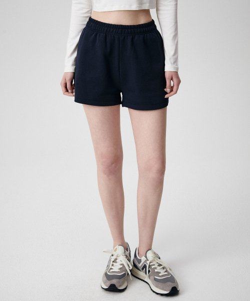 MUSINSA STANDARD WOMAN MUSINSA STANDARD WOMAN Sweatshirt Women's double knit sweat shorts [navy]