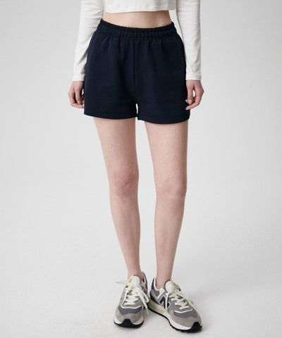 MUSINSA STANDARD WOMAN Sweatshirt Women's double knit sweat shorts [navy]