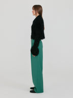 EENK ZIGGY Textured Collar Knit Cardigan - Black