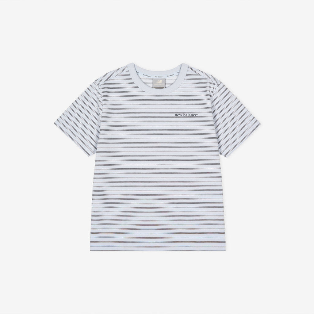 NEW BALANCE NBNEG2W422 / WOMEN Essential Basic Striped Short Sleeve T-Shirt (L/BLUE)