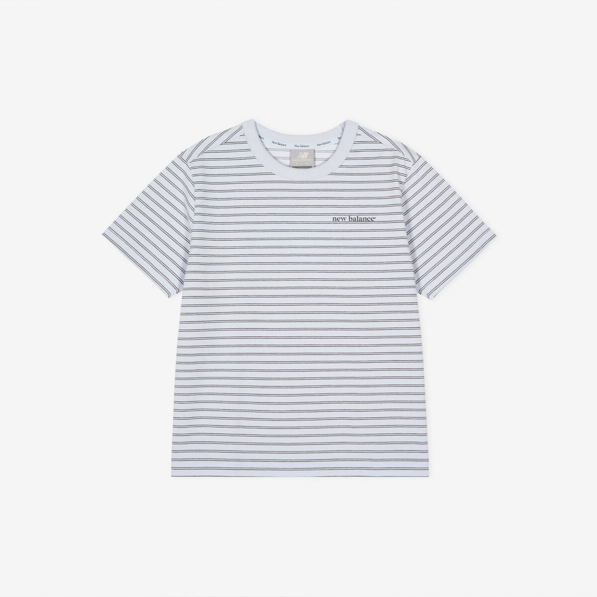 NEW BALANCE NBNEG2W422 / WOMEN Essential Basic Striped Short Sleeve T-Shirt (L/BLUE)