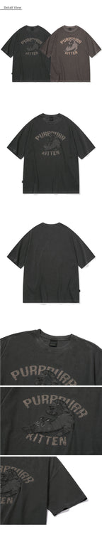 CPGN Kitten patch pigment short sleeve t-shirt smoke black