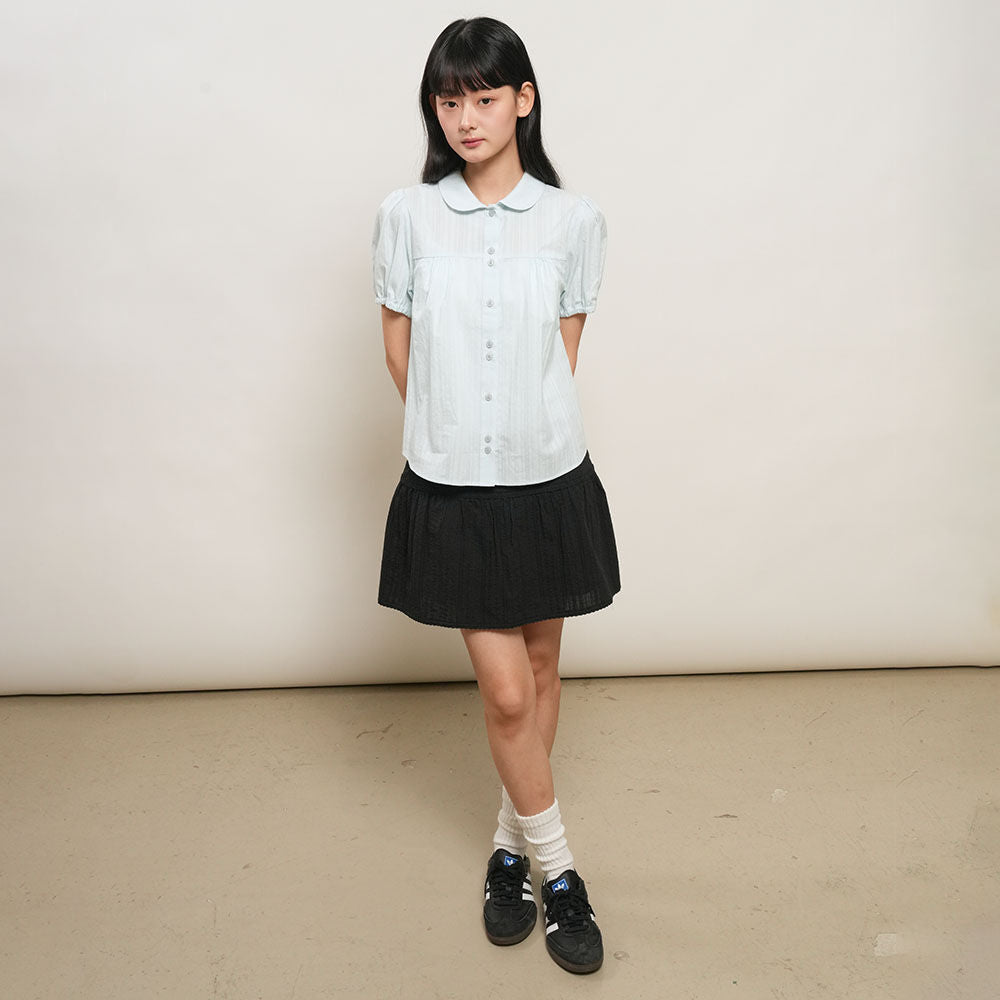 GENERAL IDEA WOMAN round collar puff blouse [SKY BLUE] / GF2LSH521