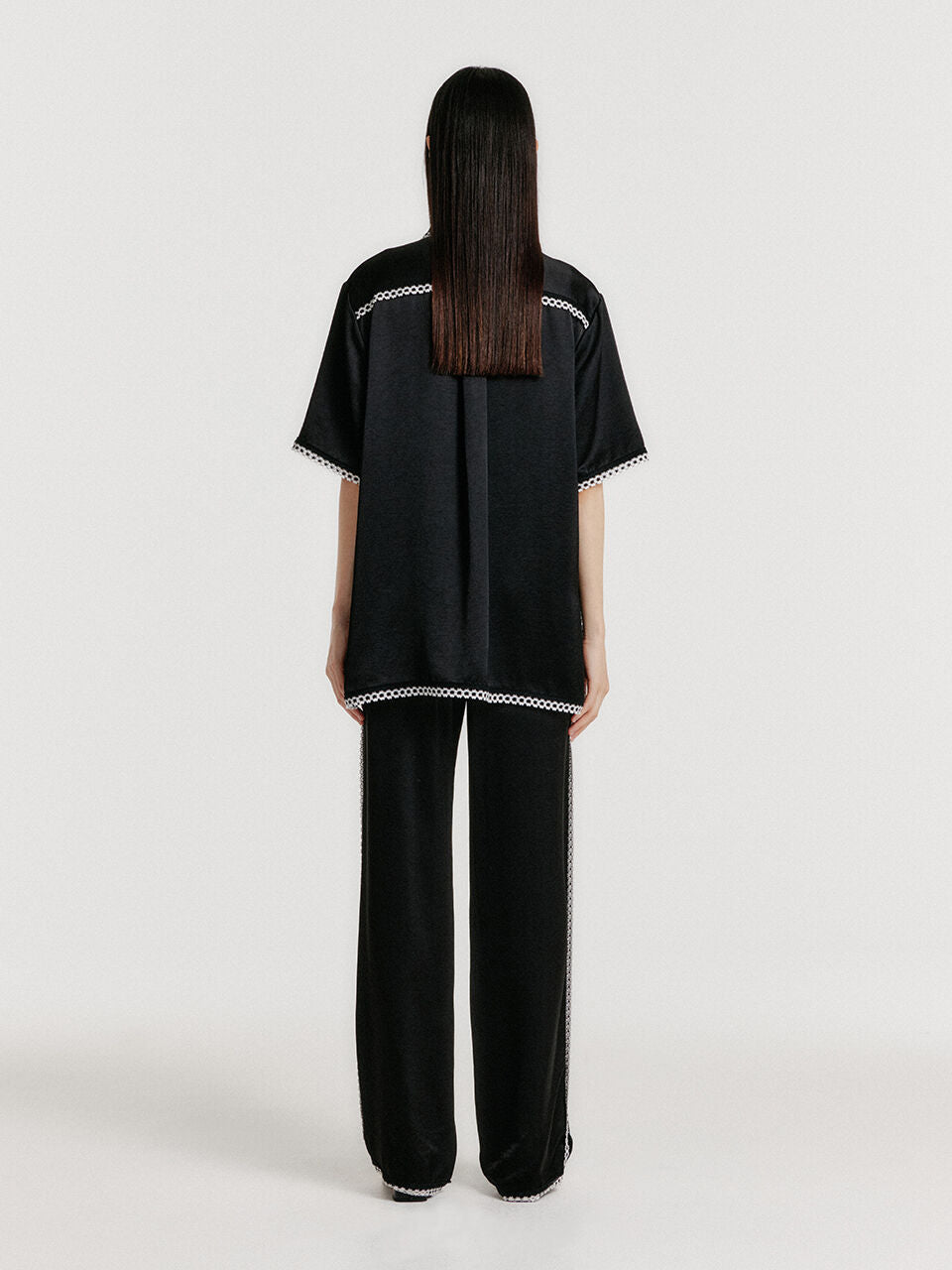 EENK EENK Lace Trim Pants - Black