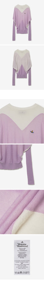 VIVIENNEWESTWOOD VIVIENNEWESTWOOD Knitwear Bicolor Heart Mohair Wool - Lavender/White