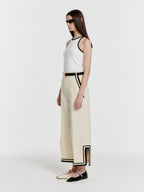 EENK YOUE Contrast Halter Top - White