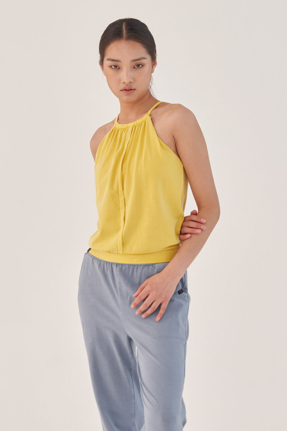 OZEZ OZTS1071 Halterneck Pigmented Camisole - Yellow