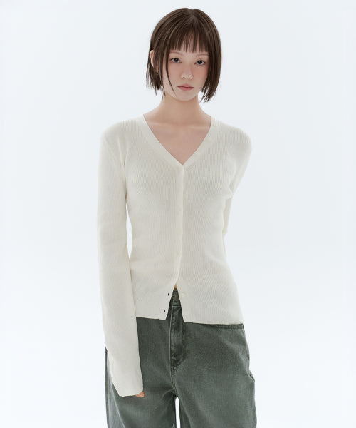 MUSINSA STANDARD WOMAN MUSINSA STANDARD WOMAN Cardigan Slim Fit [Ivory]