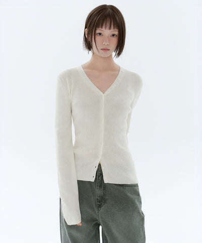 MUSINSA STANDARD WOMAN Cardigan Slim Fit [Ivory]