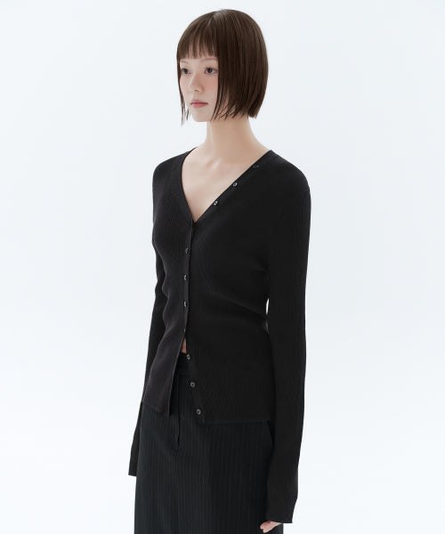 MUSINSA STANDARD WOMAN MUSINSA STANDARD WOMAN Women's Ribbed Slim Cardigan [Black]