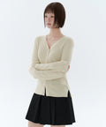 MUSINSA STANDARD WOMAN MUSINSA STANDARD WOMAN Cardigan ribbed slim [light beige]