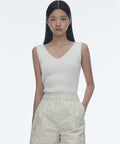 MUSINSA STANDARD WOMAN MUSINSA STANDARD WOMAN Women's Ribbed V-Neck Knit Sleeveless Top (Size XS)
