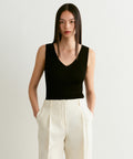 MUSINSA STANDARD WOMAN MUSINSA STANDARD WOMAN Women's Ribbed V-Neck Knit Sleeveless Top (Size XS)