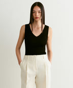MUSINSA STANDARD WOMAN MUSINSA STANDARD WOMAN Women's Ribbed V-Neck Knit Sleeveless Top (Size XS)