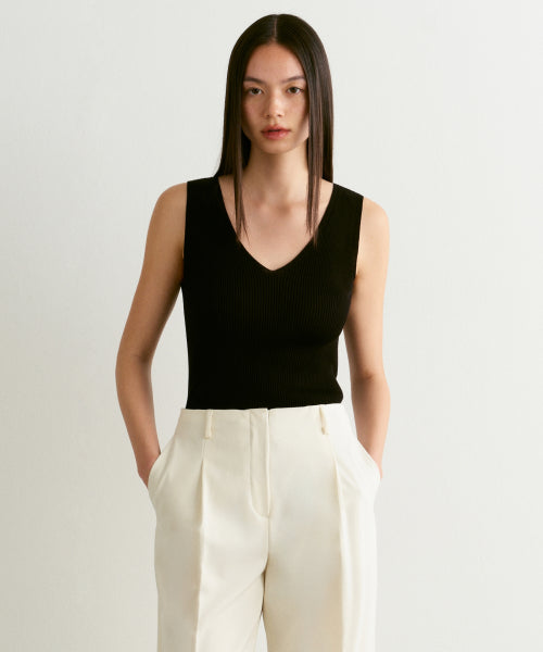 MUSINSA STANDARD WOMAN MUSINSA STANDARD WOMAN Women's Ribbed V-Neck Knit Sleeveless Top (Size XS)
